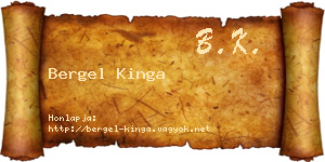 Bergel Kinga névjegykártya